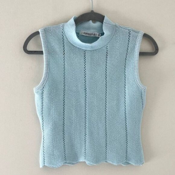 Rampage Women's Light Blue Cotton Knit Crop Top - Medium - Picture 1 of 5